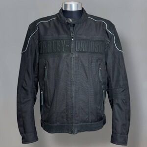 Harley-Davidson Motorcycle Black Jacket Men's size Large Rinding Biker RN103819